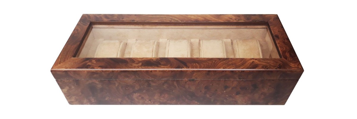 Watch Case - Radica wood - 5 seats Watch Case - Radica wood - 5 seats