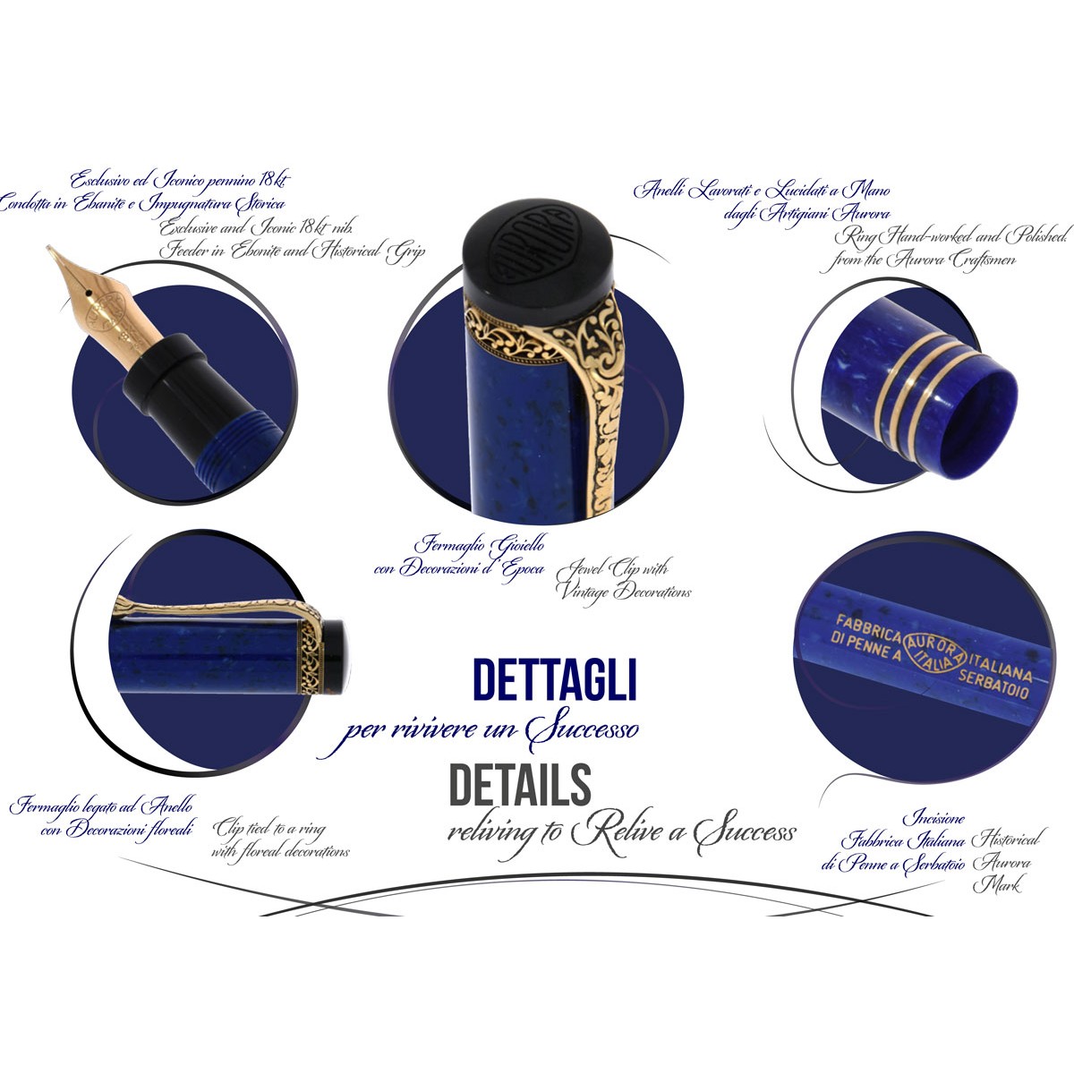 Aurora - Internazionale Blu - Finiture Oro Massiccio - Edizione Limitata Aurora - Internazionale Blu - Finiture Oro Massiccio - Edizione Limitata