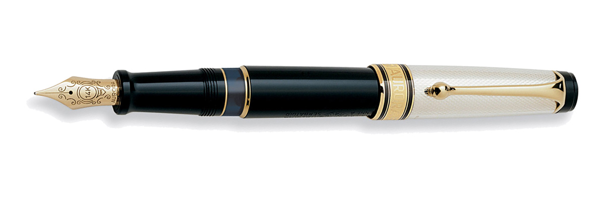 Aurora - Optima - Silver Grana Riso Douè - Fountain Pen Aurora - Optima - Silver Grana Riso Douè - Fountain Pen