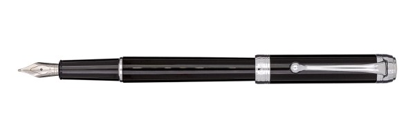 Aurora - Talentum Finesse - Glossy Black and Chrome - Fountain Pen Aurora - Talentum Finesse - Glossy Black and Chrome - Fountain Pen