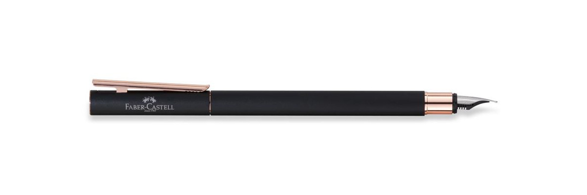 Faber Castell - Neo Slim - Stilografica - Nera Oro Rosa Faber Castell - Neo Slim - Stilografica - Nera Oro Rosa
