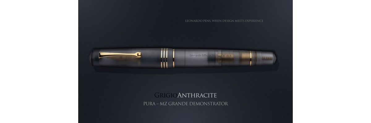 Leonardo Officina Italiana - Momento Zero Pura Gold Anthracite Grey - Stilografica - Pennino dorato Leonardo Officina Italiana - Momento Zero Pura Gold Anthracite Grey - Stilografica - Pennino dorato