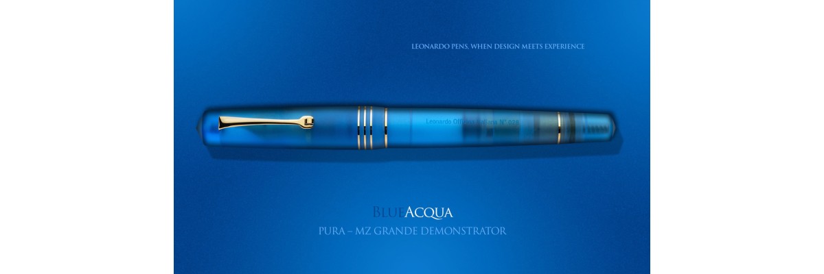 Leonardo Officina Italiana - Momento Zero Pura Gold Aqua Blue - Stilografica - Pennino oro giallo Leonardo Officina Italiana - Momento Zero Pura Gold Aqua Blue - Stilografica - Pennino oro giallo