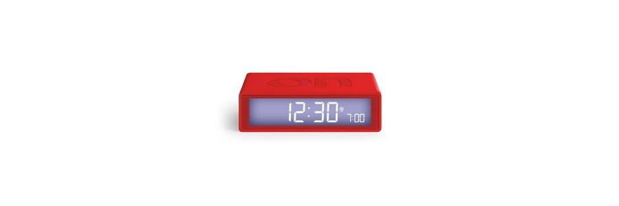 Lexon - Flip - Reversible LCD alarm clock - Rubber Red Lexon - Flip - Reversible LCD alarm clock - Rubber Red