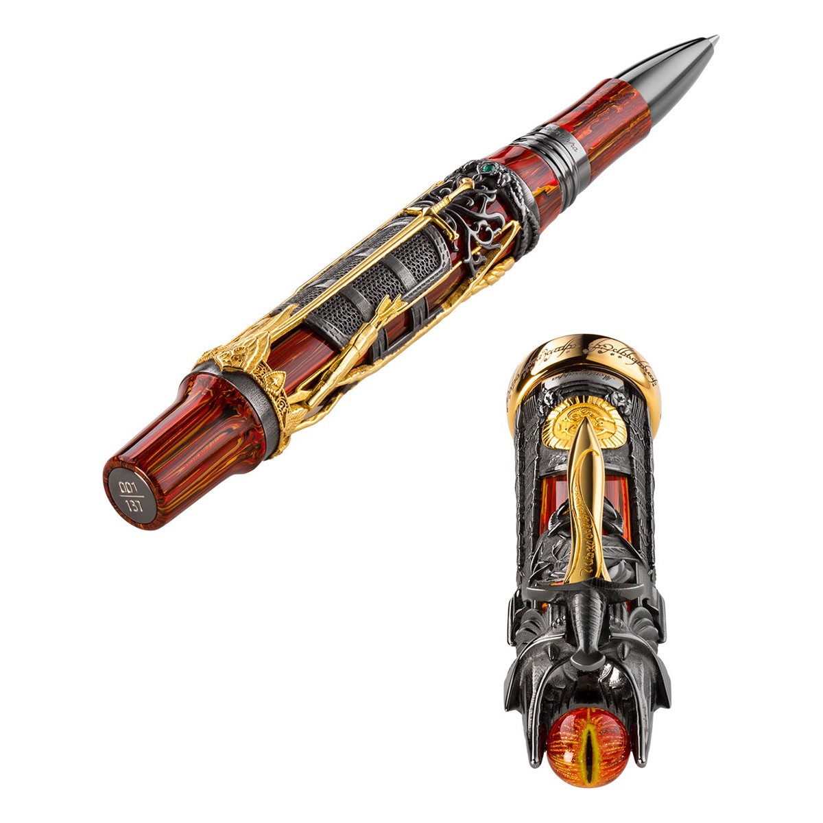 Montegrappa - The Lord of The Rings Doom - Silver Rollerball Pen Montegrappa - The Lord of The Rings Doom - Silver Rollerball Pen
