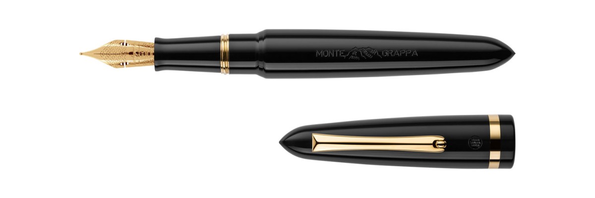 Montegrappa - Venetia - Nera - Stilografica - Pennino Oro 14kt. Montegrappa - Venetia - Nera - Stilografica - Pennino Oro 14kt.