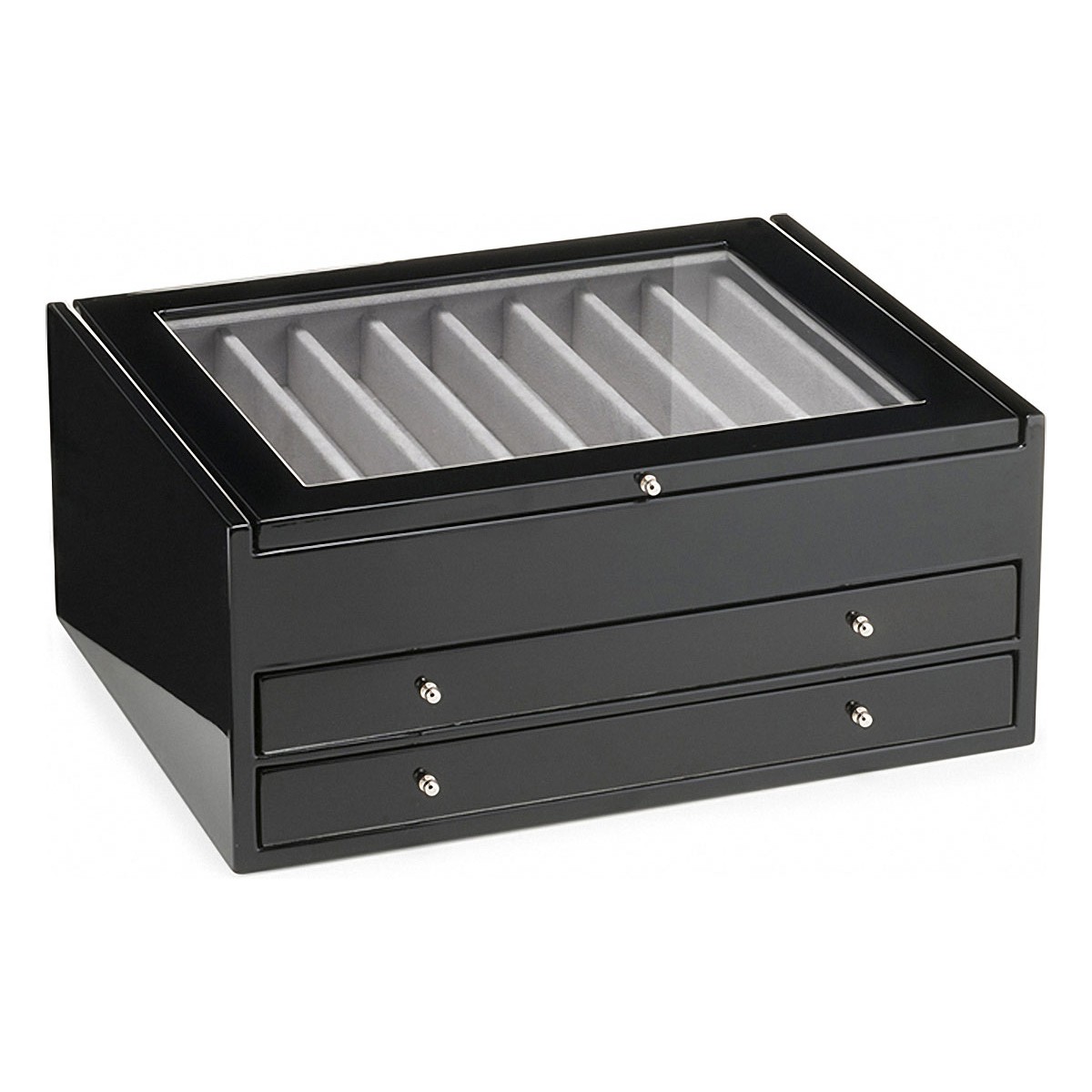 Mobiletto Portapenne - Morici - Legno laccato nero lucido con vetro - Firenze - 30 Posti Mobiletto Portapenne - Morici - Legno laccato nero lucido con vetro - Firenze - 30 Posti