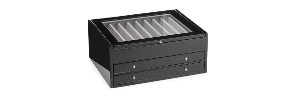 Mobiletto Portapenne - Morici - Legno laccato nero lucido con vetro - Firenze - 30 Posti Mobiletto Portapenne - Morici - Legno laccato nero lucido con vetro - Firenze - 30 Posti
