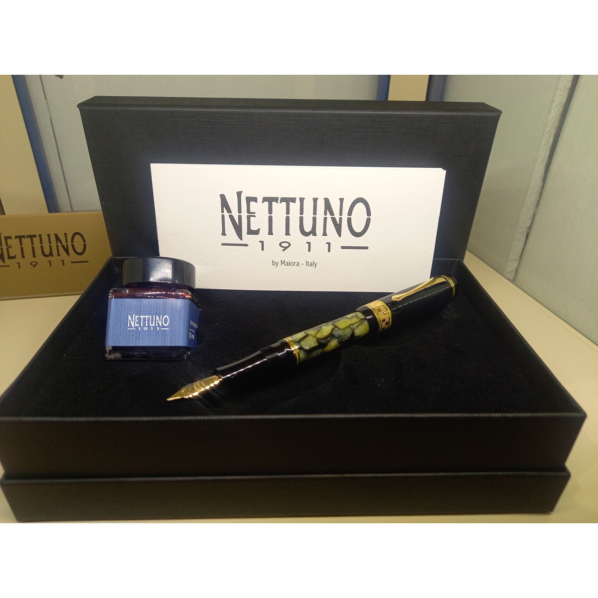 Nettuno - Superba Jade L.E. - Stilografica -  Pennino Oro14Kt.