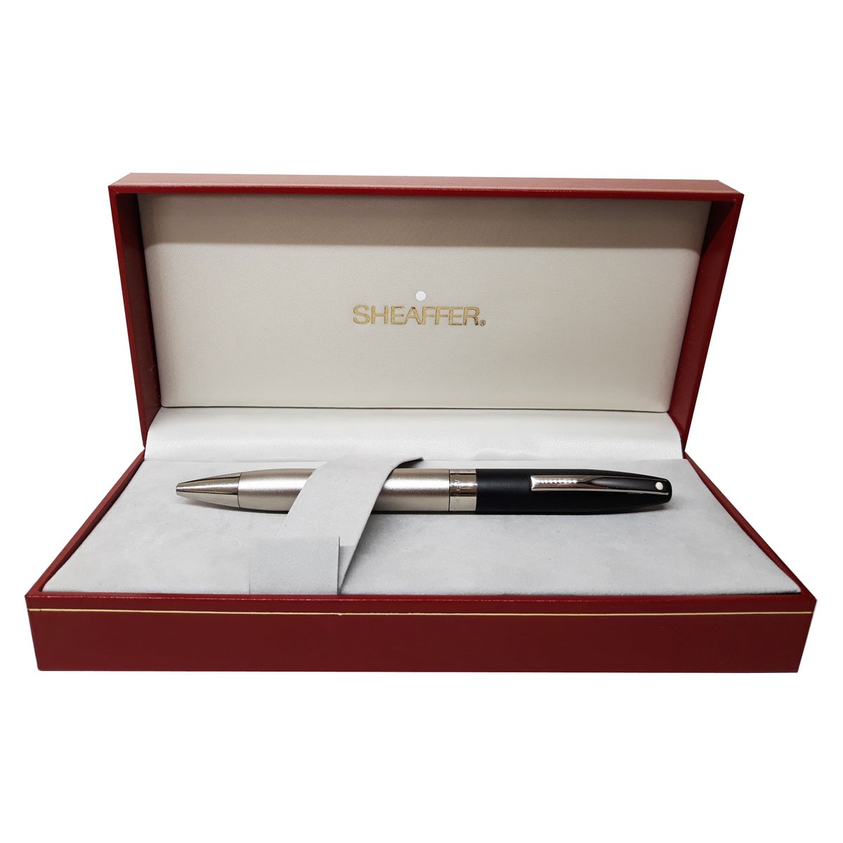 Sheaffer - Legacy - Platino Satinato Cappuccio Nero - Penna a sfera Sheaffer - Legacy - Platino Satinato Cappuccio Nero - Penna a sfera