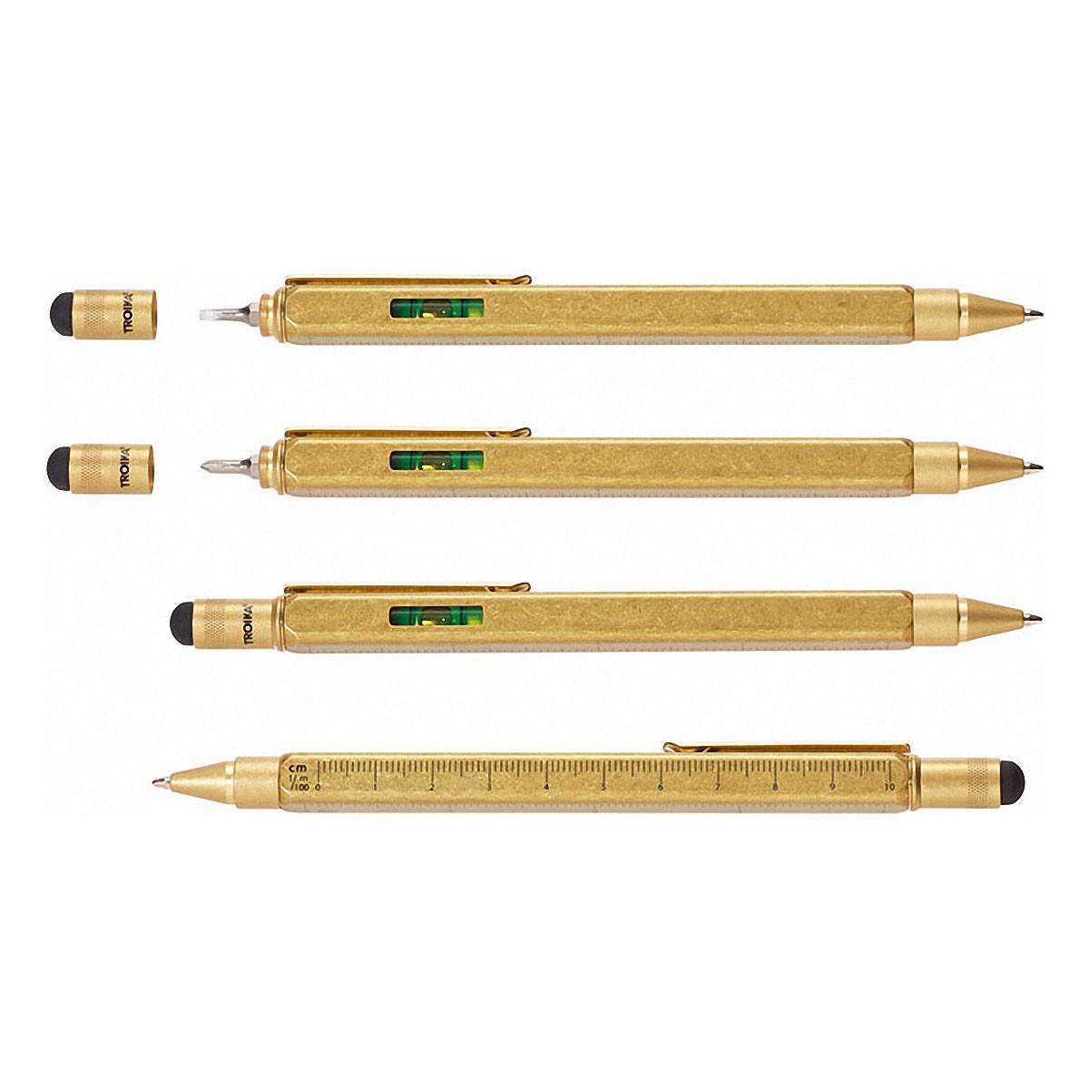 Troika - Construction Pen - Square - Brass Troika - Construction Pen - Square - Brass